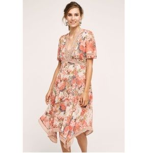 Anthropologie Ranna Gill pink floral dress